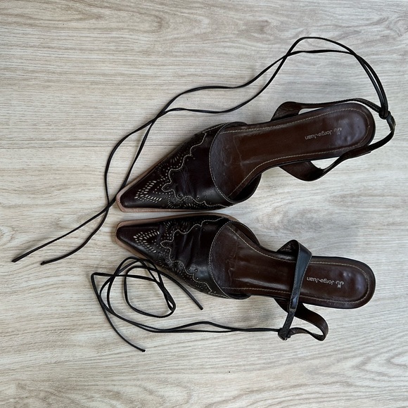 Jorge-Juan Ankle Wrap Western Boho Sandals ~ 40.5 - Picture 11 of 15